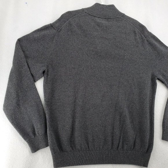 Nautica Sweater Men's 1/4 Zip Long Sleeve High Neck Pullover Sailboat Gray XL - Picture 11 of 12